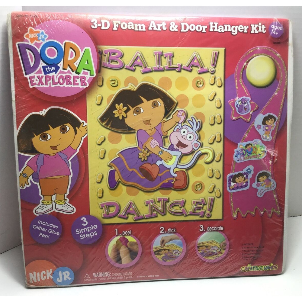 NEW 2004 Dora The Explorer Boots 3D Foam Art Door Hanger Kit